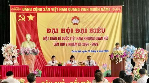 ĐẠI HỘI ĐẠI BIỂU MẶT TRẬN TỔ QUỐC VIỆT NAM PHƯỜNG ĐOÀN KẾT LẦN THỨ V, NHIỆM KỲ 2024 - 2029
